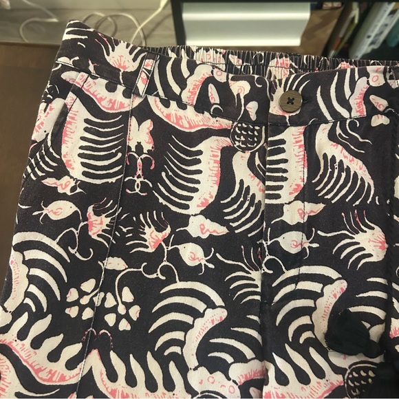 Figue Zulu Straight Leg Brown and Pink Print Cotton Cropped Pants Size M - Picture 10 of 16